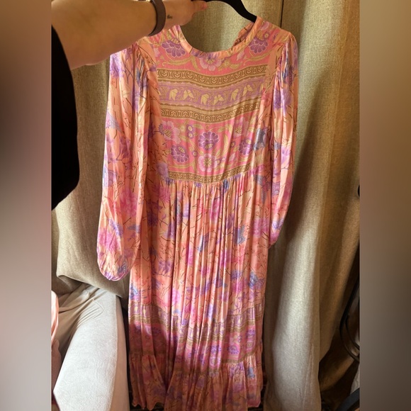Spell Butterfly Boho Pink and Purple Maxi Dress in Musk - Picture 8 of 8